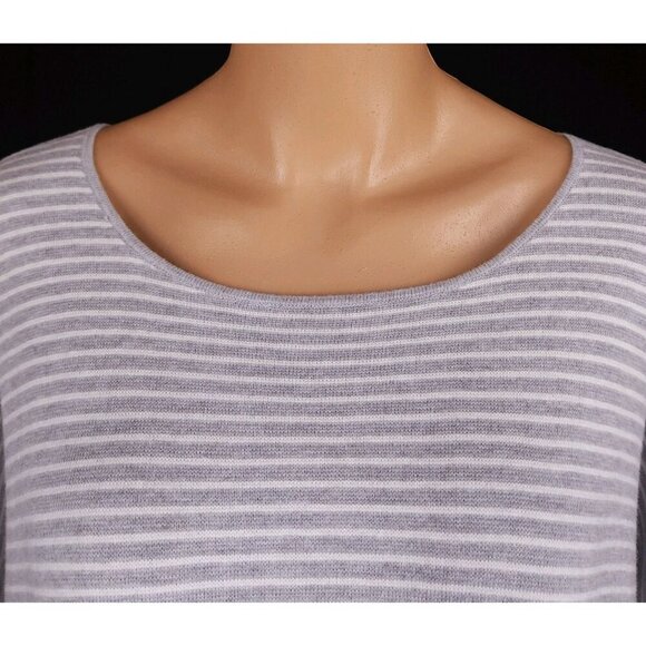 Eileen Fisher Woman Organic Cotton & Silk Striped Sweater Plus 2X Gray $198 - Picture 5 of 13